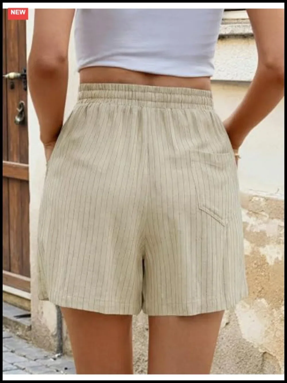 Wide Leg High Waisted Linen Shorts for Women with Pockets 5
